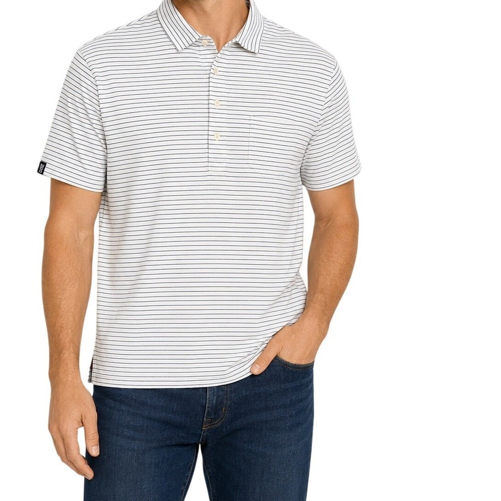 Polo Golf Ralph Lauren White Navy Striped Polo Shirt Men's Large
